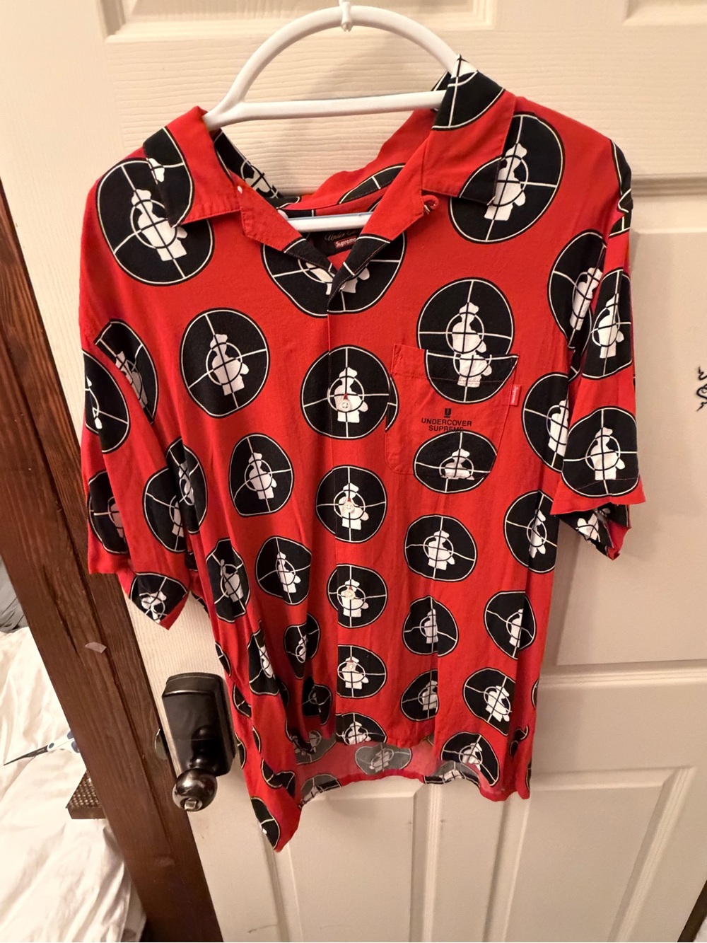 Undercover Red Short-Sleeve Graphic Polo Shirt